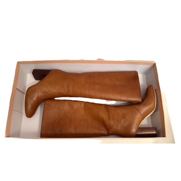 New Loeffler Randall Goldy Knee High Tall Leather Boots Brown Safri US 9 $695 - Picture 4 of 9